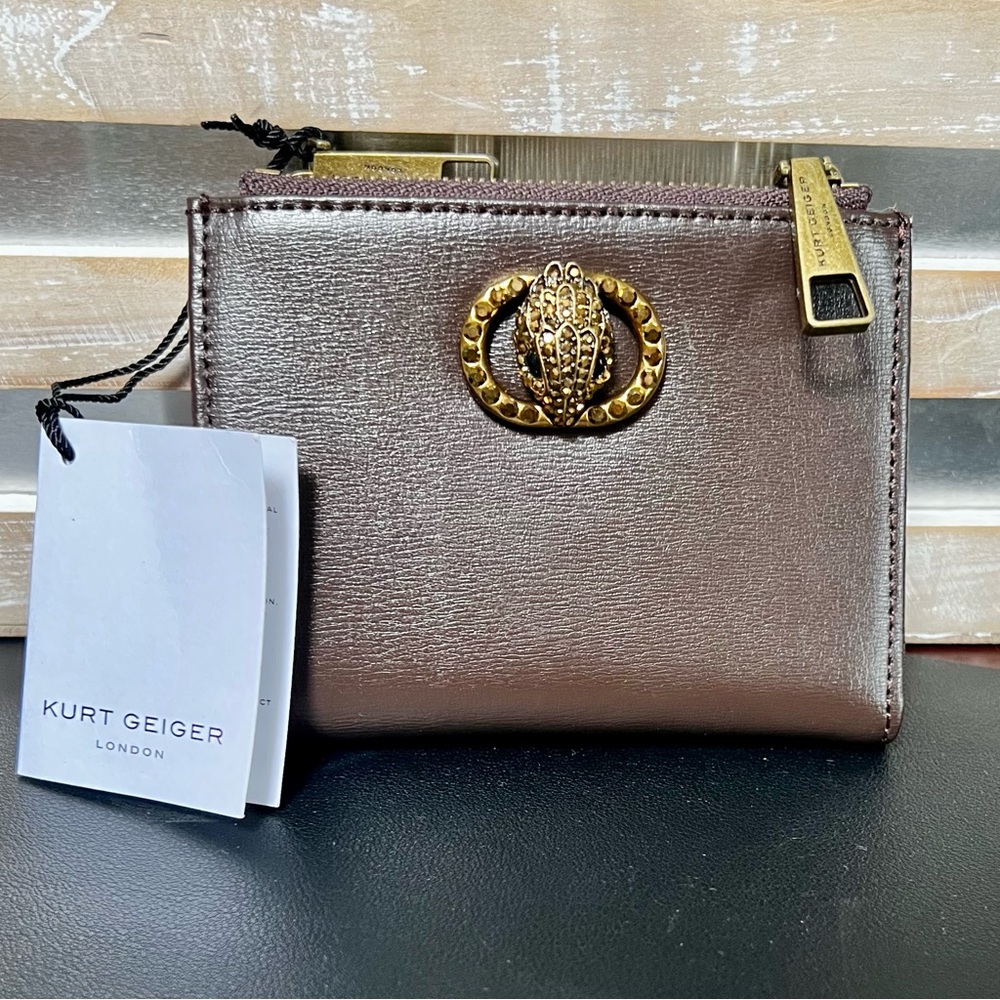 KURT GEIGER London Rich Chocolate Brown Bi-Fold Leather Wallet
